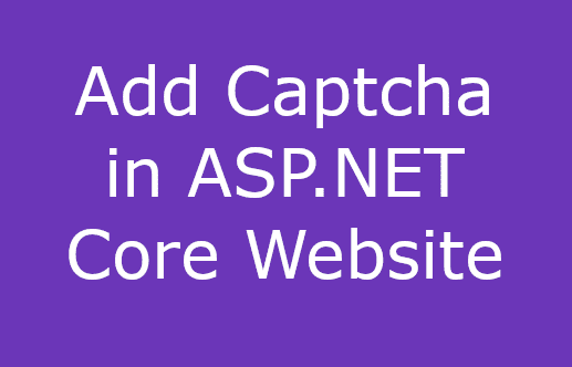 Add Captcha in ASP.NET Core