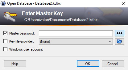 KeePass Log in