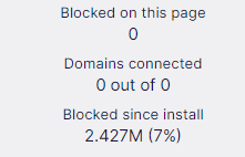 uBlock statistics